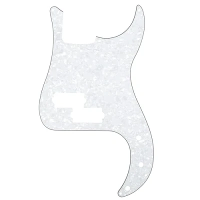 Image de Musiclily 13 trous Pickguard P Basse pour Precision Guitare, 4 plis Perle Blanc
