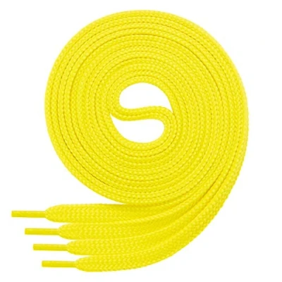 Image de 1 paire de lacets qualité en polyester Di Ficchiano anti déchirure plat env. 7 mm large, 27 couleurs, longueur 60 200 cm Jaune jaune, 170
