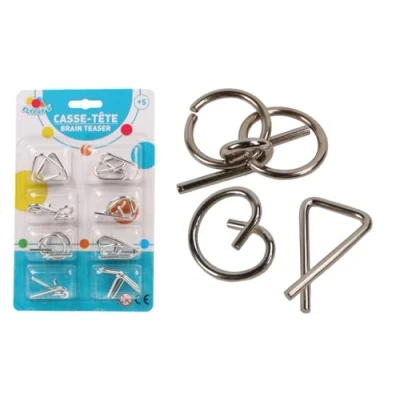Image de FLYPOP&#039;S 8 Mini Casse Tête Jeu de Réflexion 140089 Gris Jouet Enfant Défis Concentration Puzzle Défi Cérébral Logique À Partir 3 Ans
