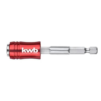 Image de kwb Porte embout 2 en 1 à changement rapide avec tige hexagonale E 6,3 1/4&quot; pour embouts et douilles, 74 mm de long, perceuses sans fil, acier au chrome vanadium aluminium