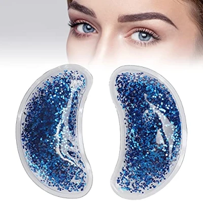 Image de Masque Yeux Froid,Gel pour les Yeux,Masque en Gel Réutilisable,Coussin de Refroidissement,Patch Yeux,Thérapie par le Froid Chaud,Patchs Sous Soulager les(bleu)