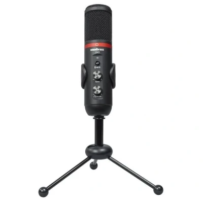 Image de WOODBRASS UM3 Micro Streaming, Podcast, Visioconférence, Gaming. Microphone USB C Plug &amp; Play Autonome pour PC/Mac / PS4 PS5 idéal Enregistrement et Live Twitch, Discord, Youtube
