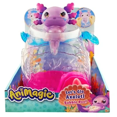 Image de ANIMAGIC Aquarium Axolotl Transporte ton Flexible &amp; Lumineux pour Enfants dès 4 Ans Jeu Sensoriel Intéractif Appuie sur l&#039;Etoile Interargir avec animal