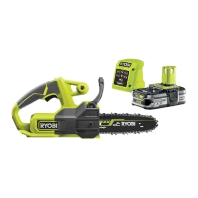 Image de Ryobi Tronçonneuse compacte 18V guide 20 cm tendeur latéral 1 batterie lithium plus 2,5 Ah et chargeur 1,5 A RY18CS20A 125