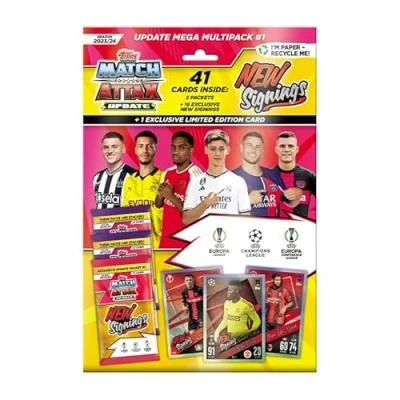 Image de Topps Match Attax 23/24 Supplément Mega Multipack #1 41 Cartes Dont 16 New Signings et Une Carte Exclusive Édition Limitée.