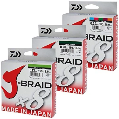 Image de Daiwa jbraid 8 Braid 300, Couleur Vert, Taille 0.160 mm