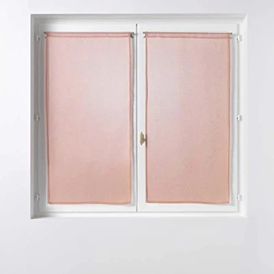Image de douceur d&#039;intérieur, Paire de Voilages Passe Tringle (2 x 60 90 cm) Sandra Rose, Voile Sablé