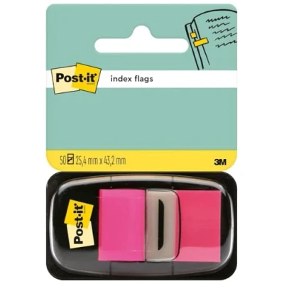Image de Post it Distributeur de 50 marque pages avec Onglets séparateurs 25,4 x 44 mm Rose
