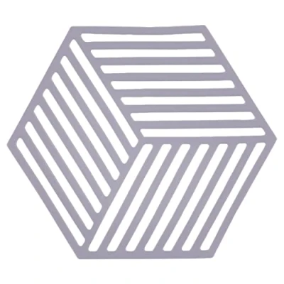 Image de Zone Denmark Dessous De Plat Hexagon en Silicone Design GéoméTrique Moderne Résistant À 250C Lave Vaisselle Dimensions 16 x 14 0,9 cm Lavande