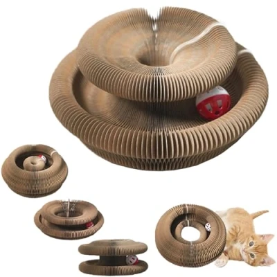 Image de Kitty Kurlz, Kurlz Cat Toy, Foldable Accordion Cats Toy with Bell Balls and Track Adventure, Magic Organ Scratcher Board for Indoor, Interactive Mental Physical Exercise (1pcs)