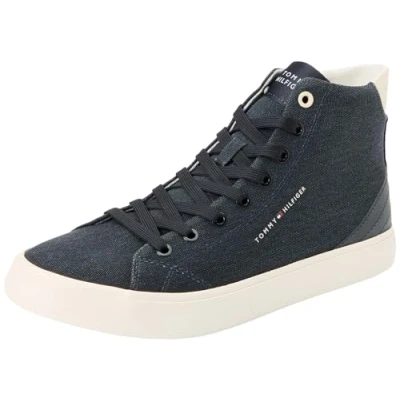 Image de Tommy Hilfiger Homme TH Hi Vulc Summer CVS FM0FM05076 Baskets vulcanisées, Bleu (Desert Sky), 46 EU