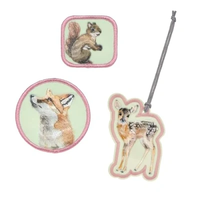 Image de LÄSSIG Set de pendentifs et Patchs (3 pièces) avec Bouton Pression/School Patches Forest