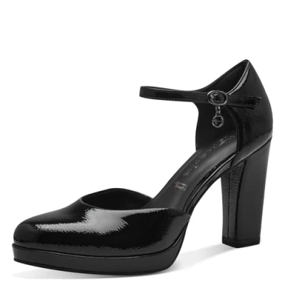 Image de Tamaris Escarpins à talons hauts, Femme, Taille: 40, Zwart Imitation cuir/textile