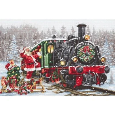 Image de Lucas S Kit point de croix Motif Père Noël Express 42 x 28 cm