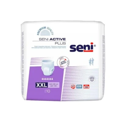 Image de Seni Slips Absorbants Active Plus XXL Absorption Level 7 Protection Fuite Urinaire Incontinence Couche Adulte Anti Odeur Ultra Doux 8x10