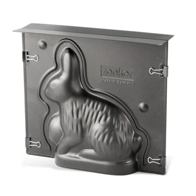 Image de Zenker 9100 moule à gâteaux lapin de Pâques, 3 dimensions lapin, pâques en 3D, Acier, Téflon, 21,5 x 19 6 cm