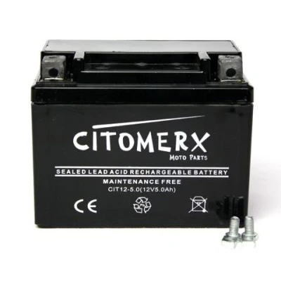 Image de Batterie sans entretien 12V 5Ah YB4L B, YTX4L BS YT4L B