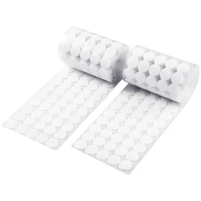 Image de Lot de 1 000 attaches autocollantes solides pour travaux manuels Blanc 10 mm