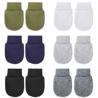 Image de DRESHOW Moufles pour Nouveau Né Gants Nourrisson à Poignets élastiques 0 6 Mois Garçons Filles