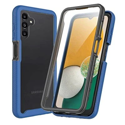 Image de XINNI Coque pour Samsung Galaxy A04S(A13 5G) Antichoc Housse avec Protège écran, 360 Degrés Full Body Etui Solide Double Face Bumper Portable Transparent