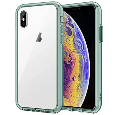 Image de JETech Coque pour iPhone XS et X, Anti Jaunissement Étui de Protection avec Shock Absorption Rayures, Housse Case Cover Transparente Antichoc (Vert Nuit)