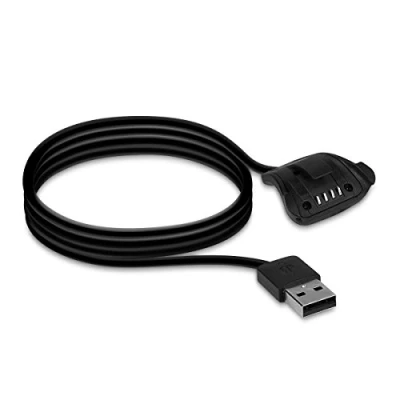 Image de kwmobile Câble USB compatible avec TomTom Adventurer/Runner 3/Spark 3/Golfer 2 rechange chargeur fitness tracker montre connectée noir