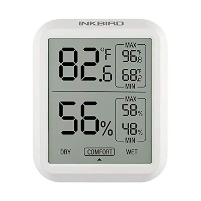 Image de Inkbird ITH 20 Digital Thermometre Hygrometre avec Écran LCD,Min/Max Temperature Interieur Humidité Exterieur pour Frigo,Cave a Vin,Terrarium Reptile,Mini Serre(ITH 20)
