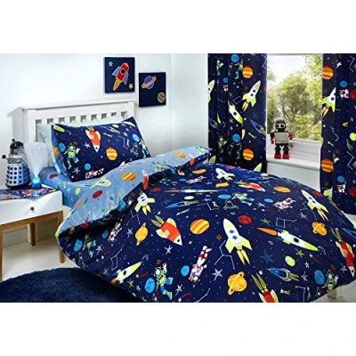 Image de Bedlam Supersonic Parure de lit phosphorescente Taille Double Bleu Bedding