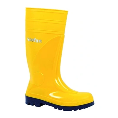 Image de Botte de Travail Étanche Sécurité S5 Couleur Jaune Pointure 43 Fabriquée en PVC Embout et Semelle Acier