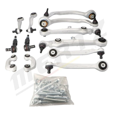 Image de MERTZ M S0645 Kit de réparation, bras triangulaire des deux côtés l&#039;essieu avant avec accessoires, écrous vis/boulons