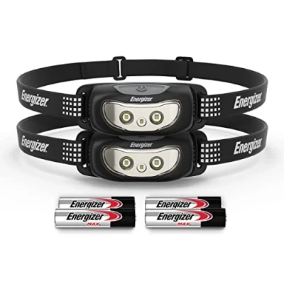 Image de Energizer Lampe Frontale LED Universal +, Puissante 100 Lumens, Piles Incluses, Lot de 2 [Exclusivité Amazon]