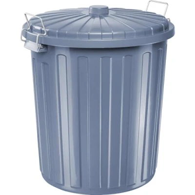 Image de HELIT Kaiserkraft Poubelle avec couvercle en plastique Gris Volume 73 l