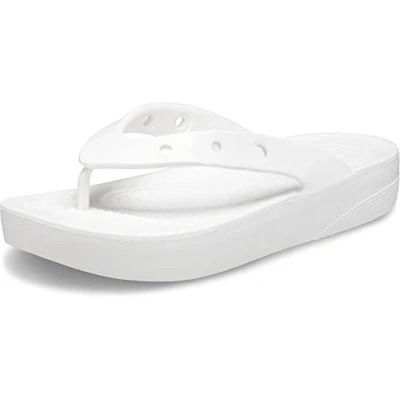 Image de Crocs Femme Classic Platform Flip W Flat Sheets, White, 39/40 EU