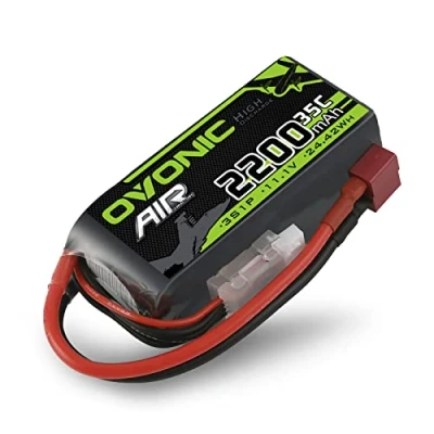 Image de OVONIC 3S Batterie Lipo 35C 2200 mAh 11,1 V avec connecteur Deans pour hélicoptère d&#039;avion voiture RC Avion 1:14 (1 pièce)