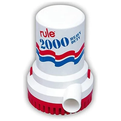 Image de Rule Pompe de cale, 9092 L par Heure, Non Automatique, 12, Blanc/Bleu