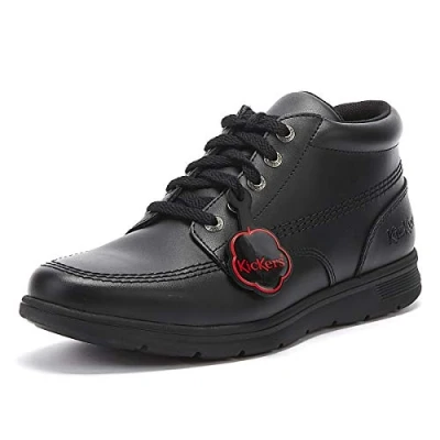 Image de Kickers Mixte Kelland Dentelle Hi LTHR Au Black Bottes en Cuir, Noir, 40 EU