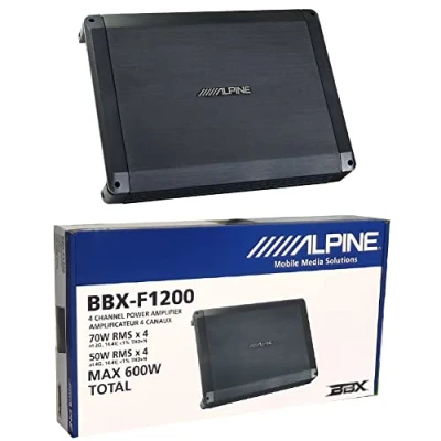 Image de 1 amplificateur 4 canaux Compatible avec Alpine BBX F1200 BBXF1200 Classe AB x 70 Watts rms à 2 ohm 600 Max Bass eq, Stable Voiture, pièce