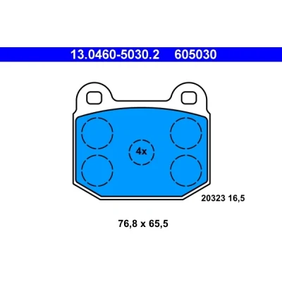 Image de ATE 13.0460 5030.2 Jeu de plaquettes frein non préparé pour indicateur d&#039;usure, contact signal d&#039;usure exclu OPEL: Manta B CC, Kadett C Coupe