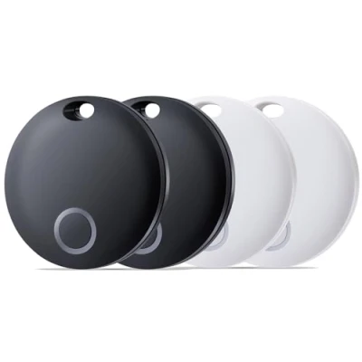 Image de Reyke Smart Tag, traqueur de Bagages Bluetooth, Fonctionne avec Apple Find My (iOS Uniquement), localisateur d&#039;articles pour clés, Bagages, Sac à Dos, Portefeuille, étanche IP67, Lot 4 Noir +