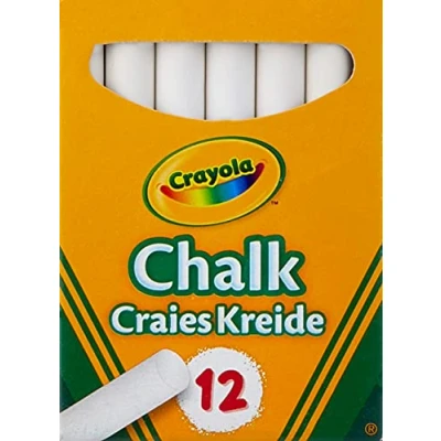 Image de CRAYOLA Craies Blanches pour Tableau, Set de 12 pièces, sans poussière, 0280