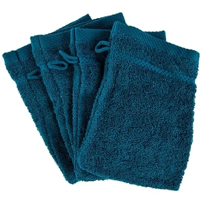 Image de de Witte Lietaer 194695 Stephanie Lot 4 Gants Toilette Coton Vert Canard 540 g/m² 15 x 22 1 cm