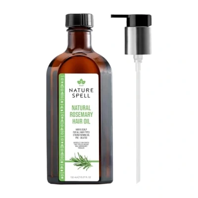 Image de Nature Spell Huile de romarin pour cheveux avec distributeur d&#039;huile Easy Pump 150 ml la croissance des Traitez les secs et abîmés cibler perte