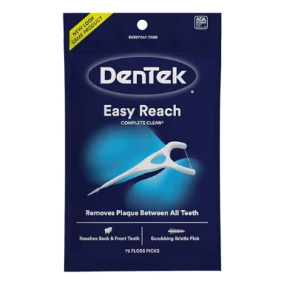 Image de DenTek Un nettoyage complet menthe fraîche Floss Angled 75 ch Picks (Lot de 4)