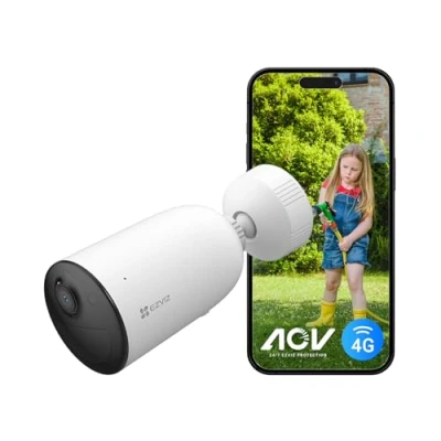 Image de EZVIZ CB3 4G Caméra Surveillance Extérieure sans Fil avec Batteries Rechargeable, 2K AOV, Détection de Forme Humain/Véhicule, Vision Nocturne Couleur, Audio Bidirectionnel, Défense Active, IP66