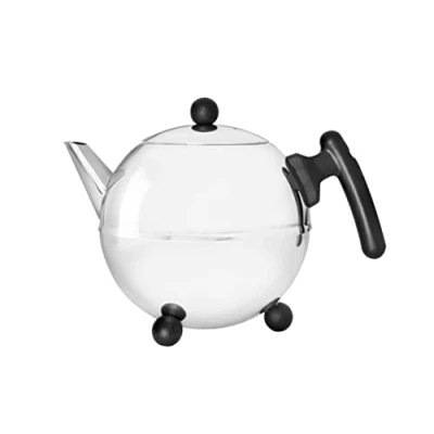 Image de Bredemeijer 1304Z Duet Bella Rond Théière Acier Inoxydable Poignée Noir 1,2 L
