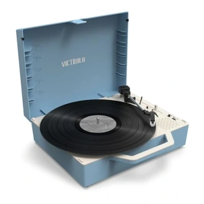 Image de Platine vinyle Valise Bluetooth Durable Re Spin Bleu Victrola
