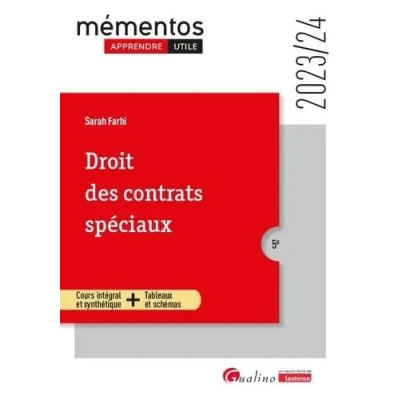 Image de Droit des contrats spéciaux: Cours intégral et synthétique + Tableaux schémas (2023 2024) Livre d’occasion Bon