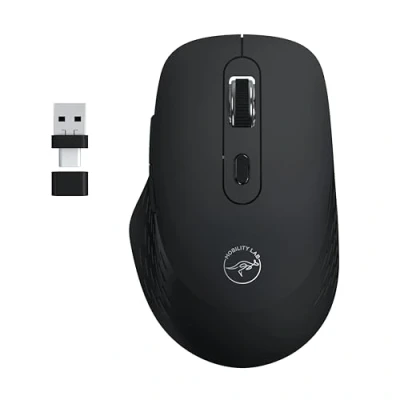 Image de Souris sans fil MOBILITY LAB Omega Bluetooth et récepteur 2,4GHz Noir Clics silencieux Précision réglable