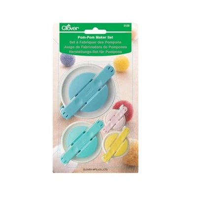 Image de Clover Ensemble de Pompon Machine à Pompom, Résine ABS, polypropylène et Acier Inoxydable, Multifonction, 4 Pack