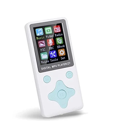 Image de Hakeeta Lecteur MP3 / MP4 Bluetooth avec écouteurs, de Musique Portable 1.8 &#039;&#039; Carte mémoire 32G, Musique, Radio, Enregistrement, vidéo, e Book, etc.(Blanc)